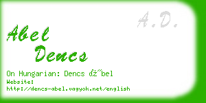 abel dencs business card